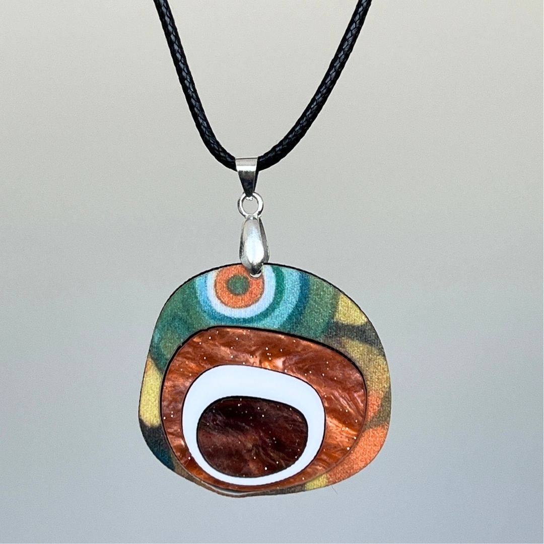 Orange 'Nova' Pendant (FREE Brooch)