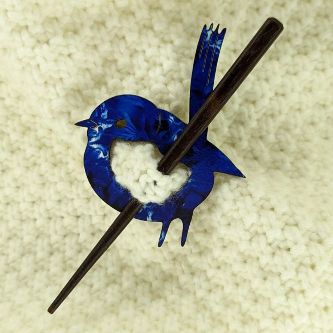 Blue Wren Scarf Pin