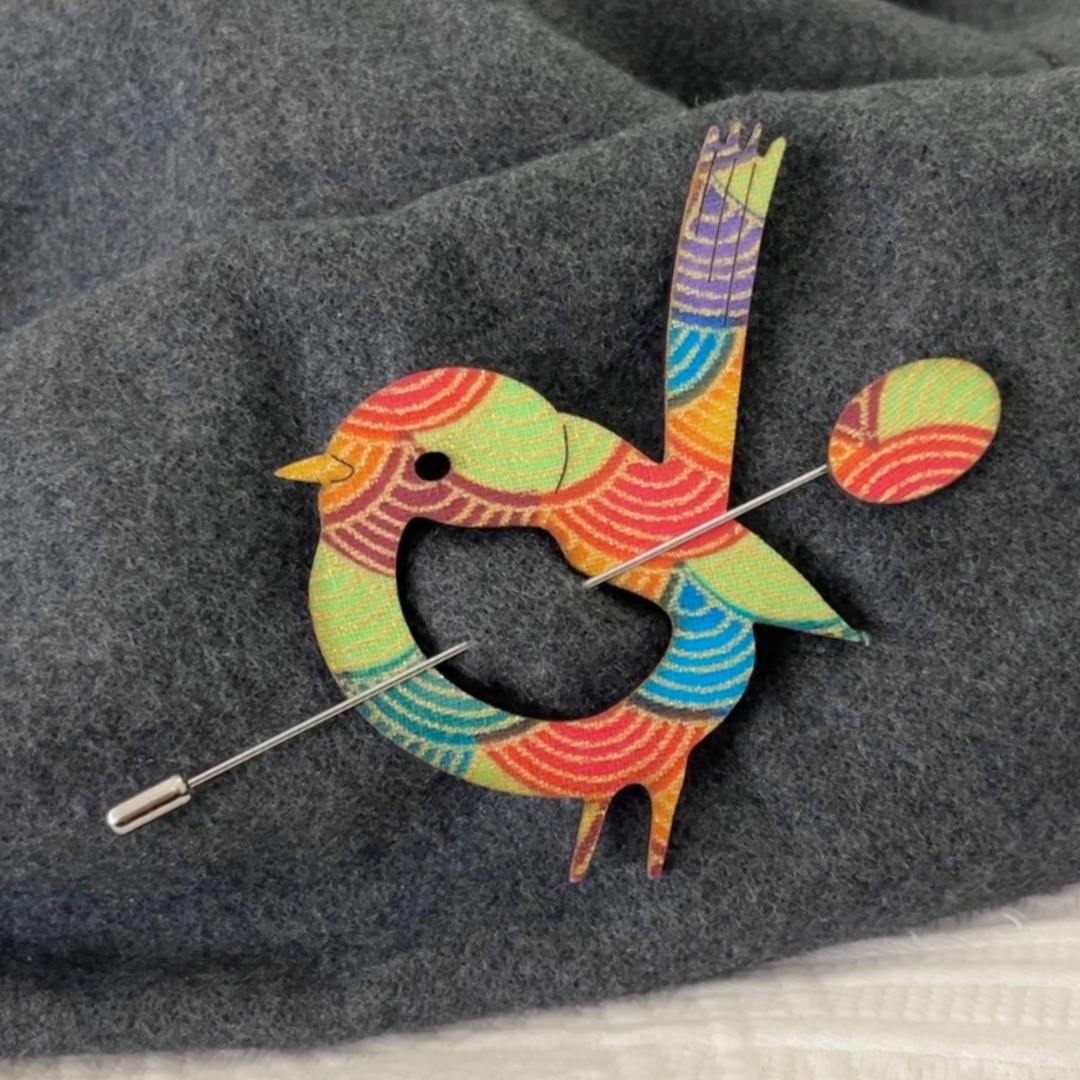 Blue Wren Scarf Pin (7 Colors)