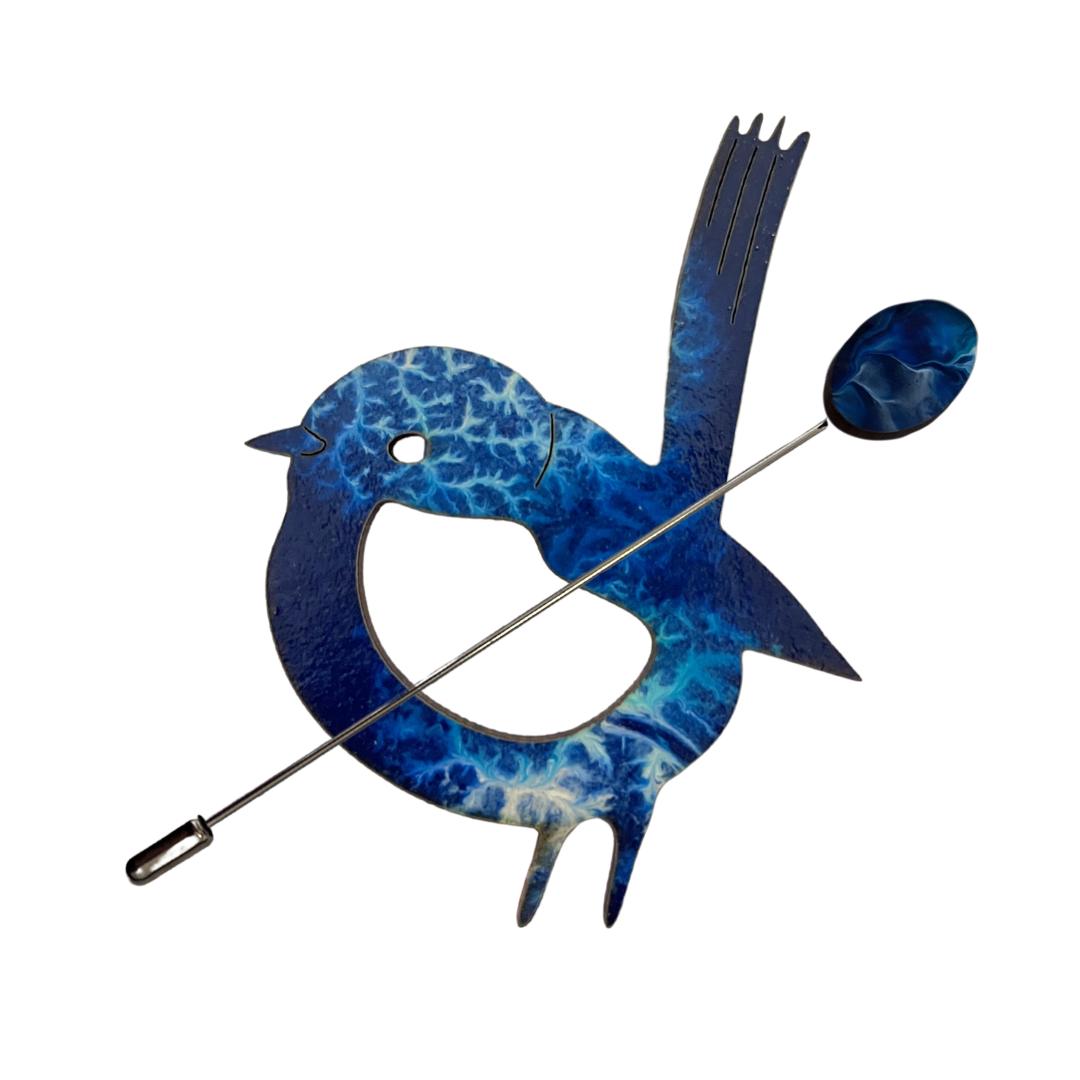 Blue Wren Scarf Pin (7 Colors)