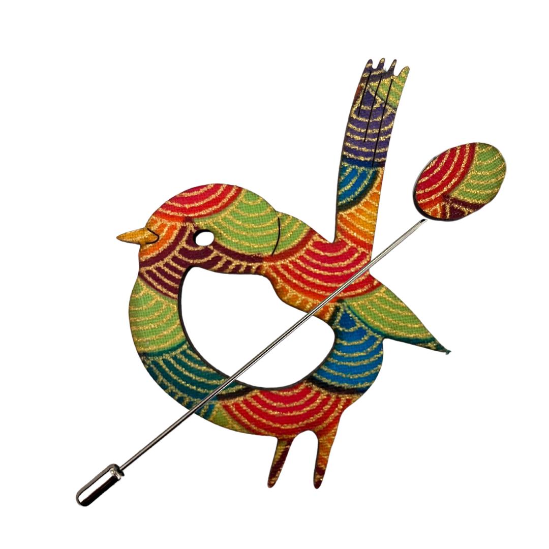 Blue Wren Scarf Pin (7 Colors)