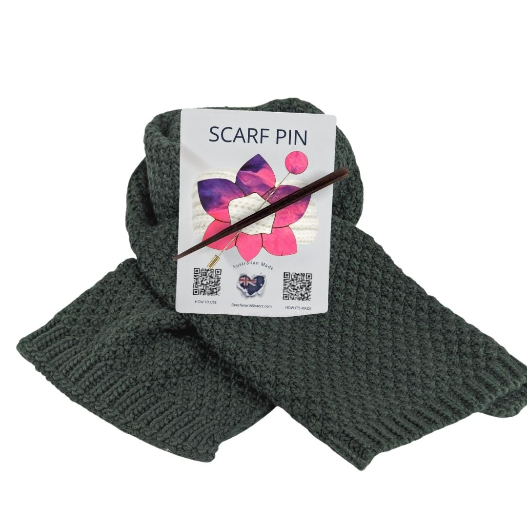 Grey Scarf & choose your Scarf Pin