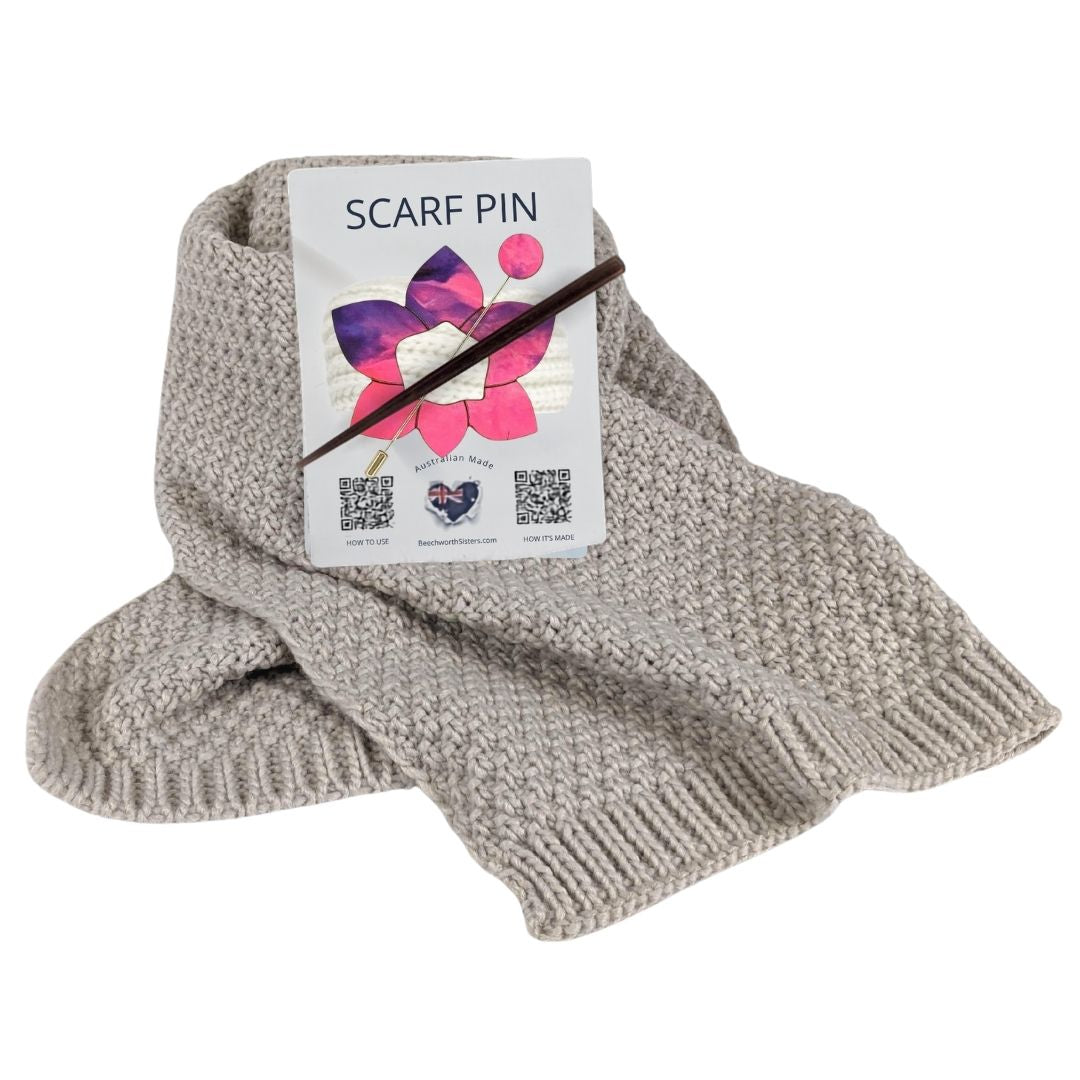 Beige Scarf & choose your Scarf Pin