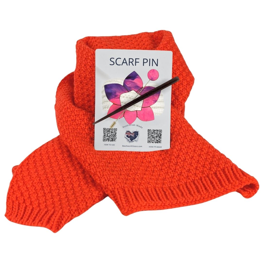 Orange Scarf & choose your Scarf Pin