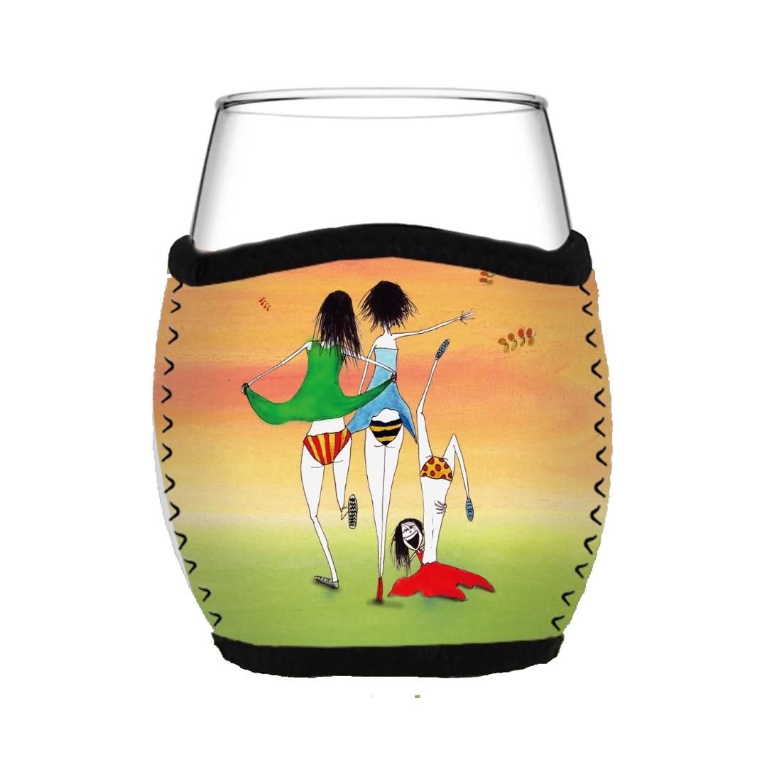 'To live happily, one must occasionally show their undies' - Stemless Glass Cooler