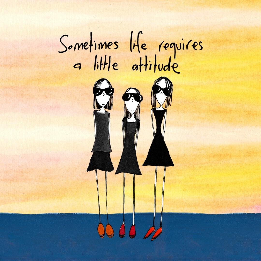 'Sometimes life requires a little attitude' - Stemless Glass Cooler