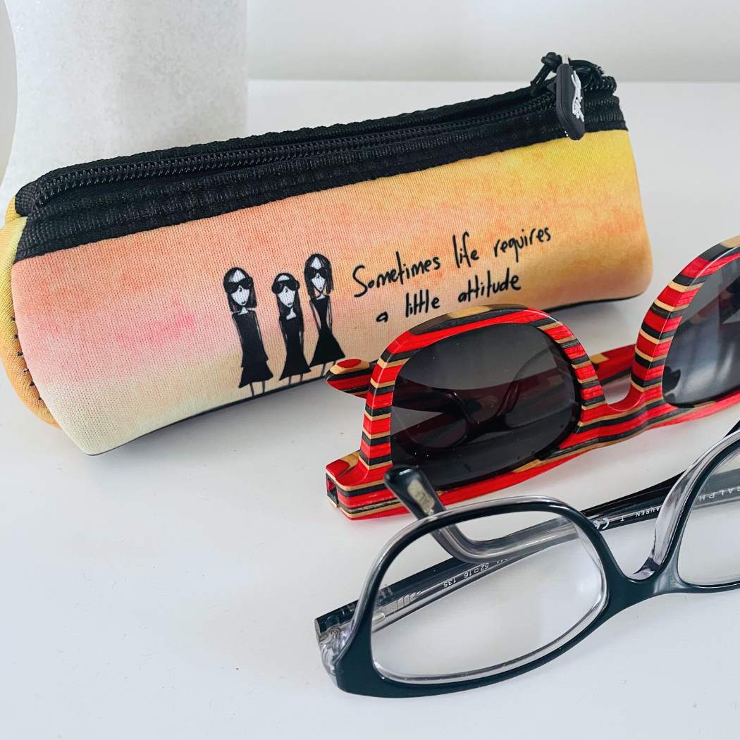 'Sometimes life requires a little attitude' Sunglasses Case