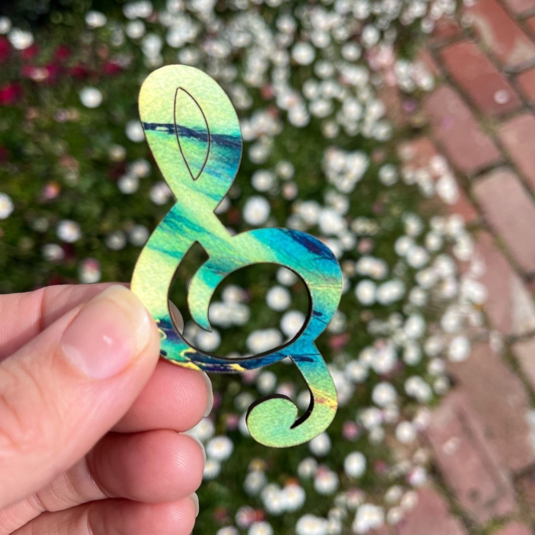 Treble Clef Glasses Brooch (9 Colors)