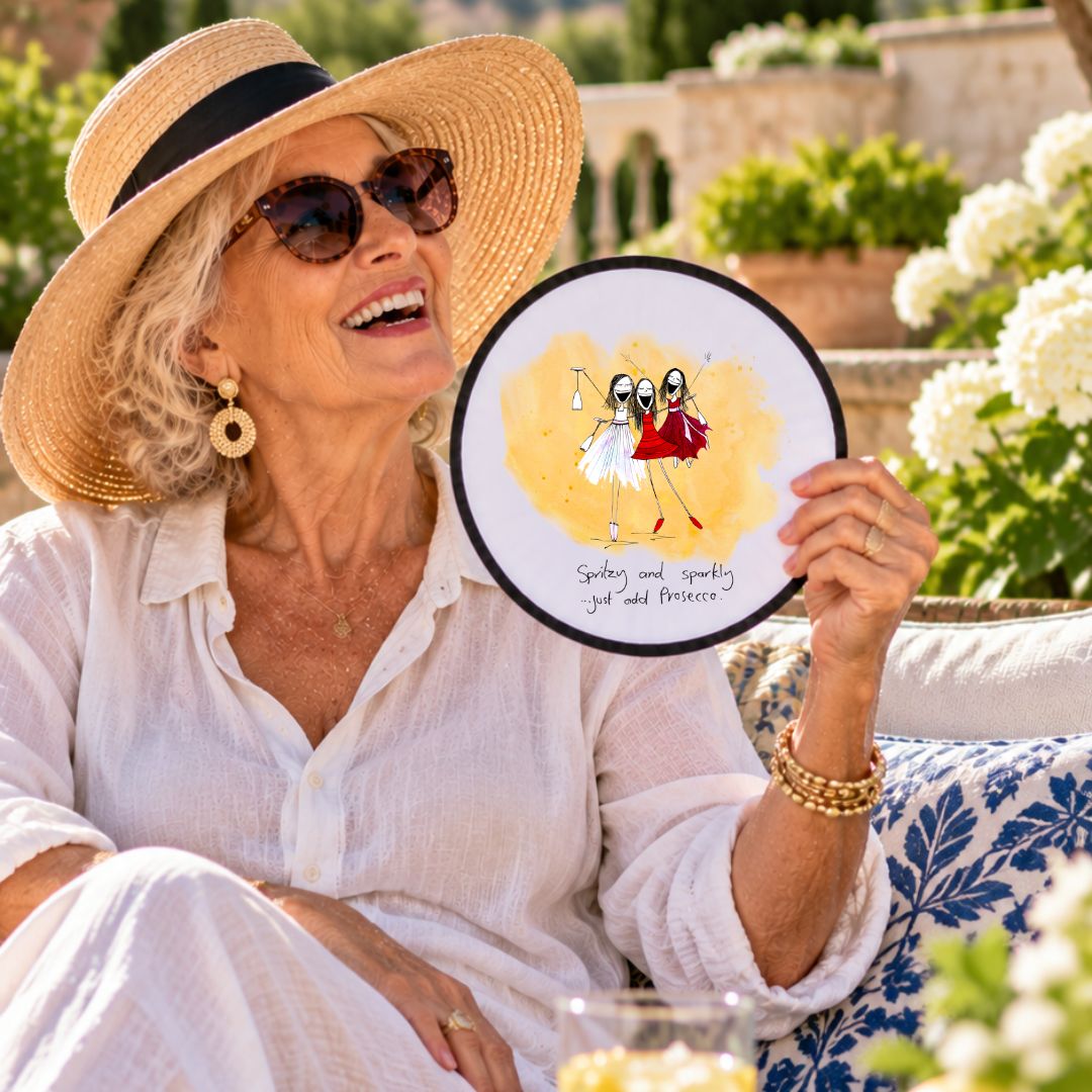 Folding Fan • Spritzy and sparkly, just add prosecco