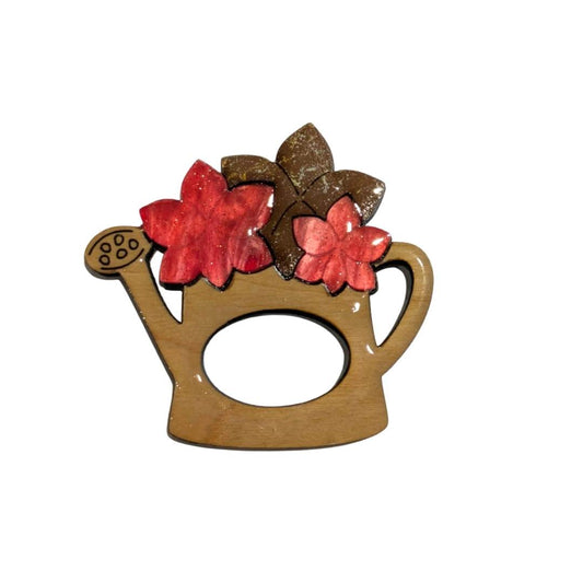 Watering Can - Dual Layer Glasses Brooch