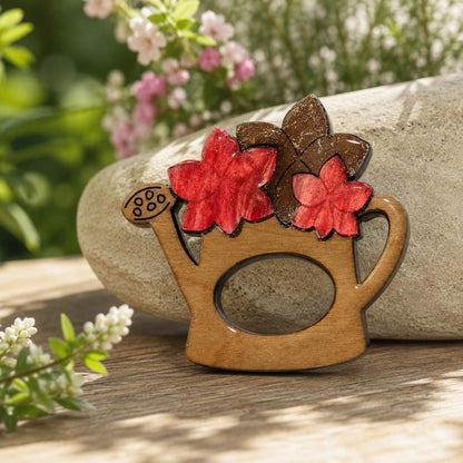 Watering Can - Dual Layer Glasses Brooch