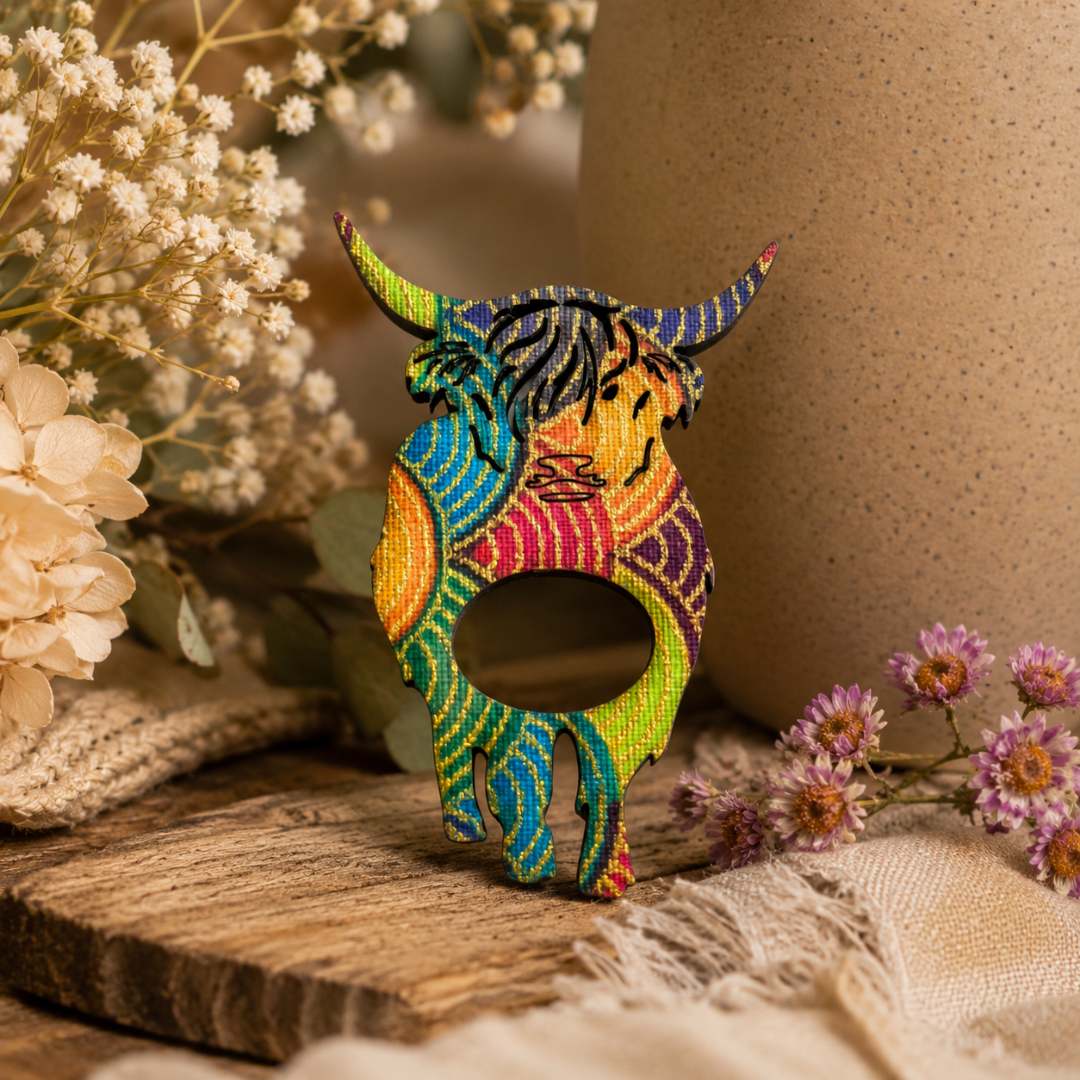 Highland Cow Glasses Brooch (5 Colors)
