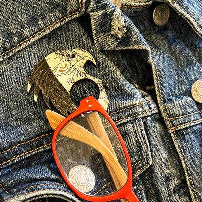 Eagle Glasses Brooch
