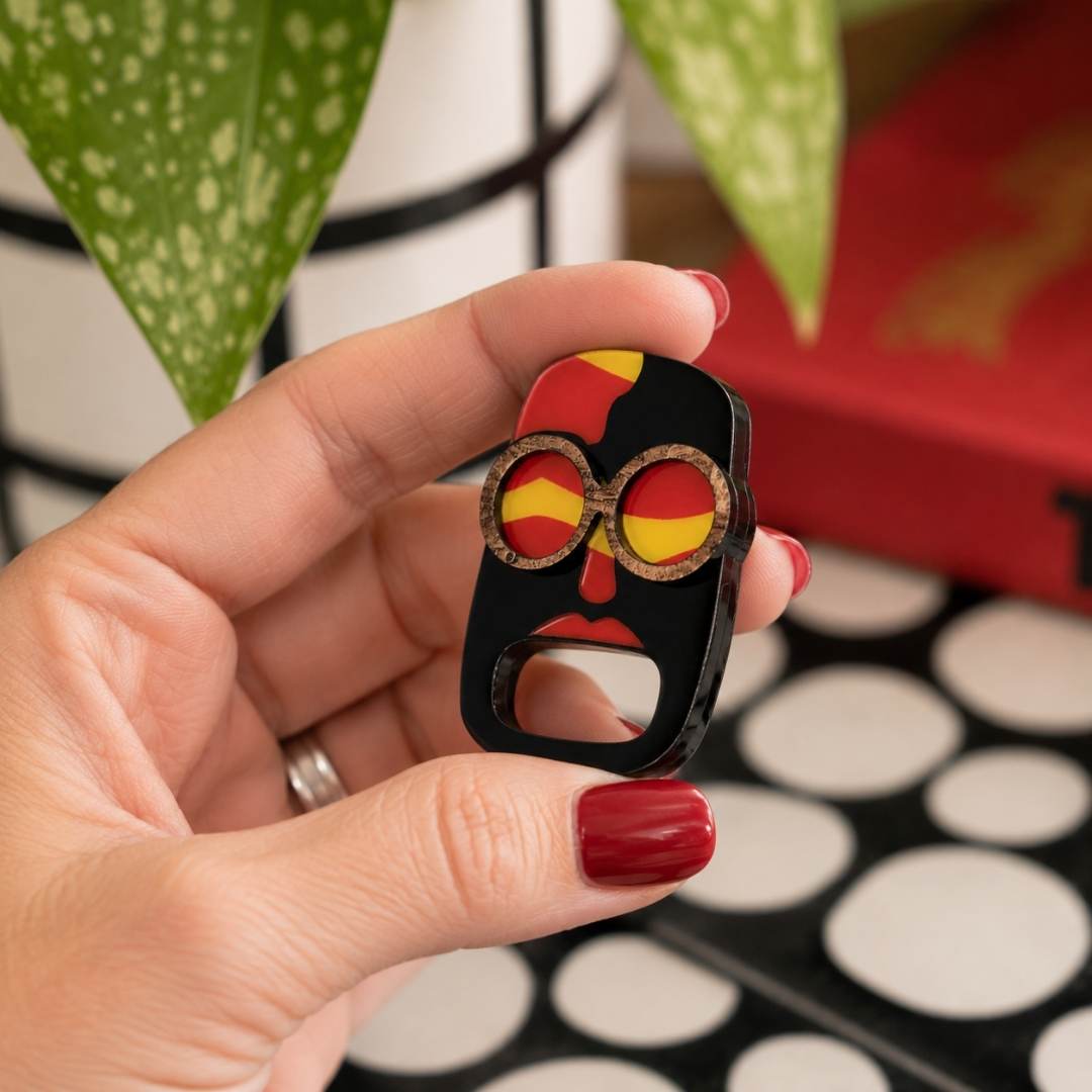 Face Lips - Dual Layer Glasses Brooch