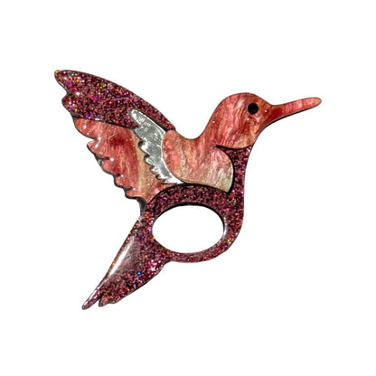 Hummingbird - Dual Layer Glasses Brooch