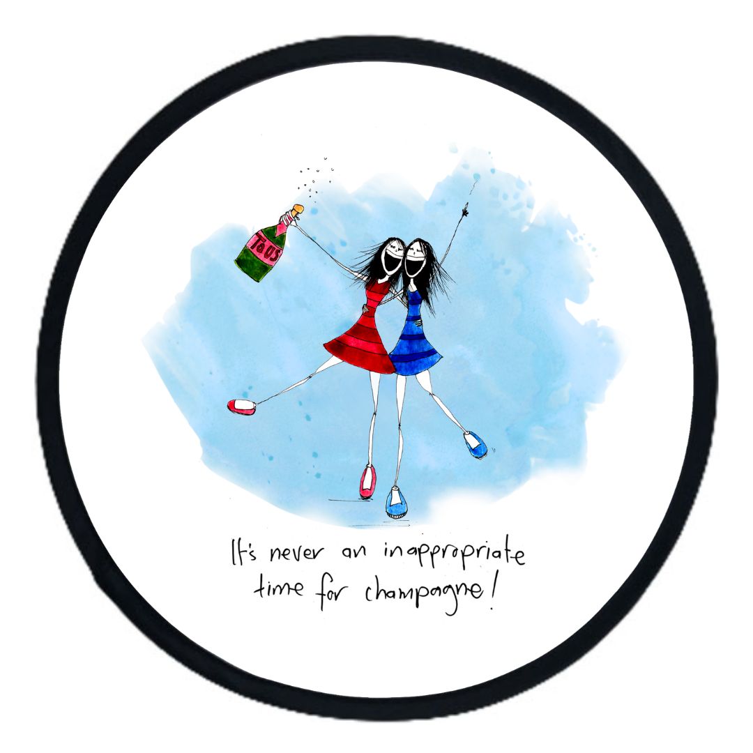 Folding Fan • It's never an inappropriate time for champagne