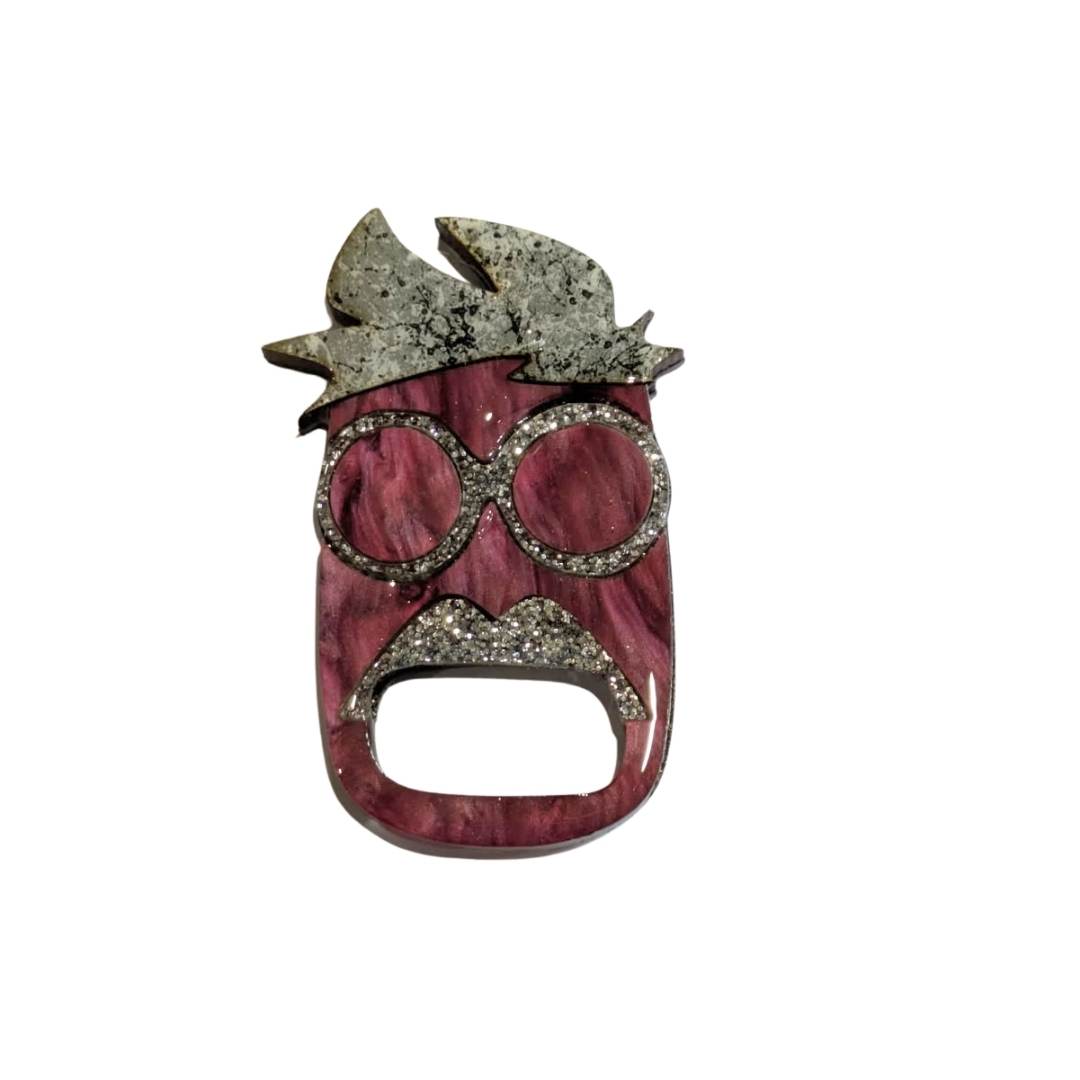 Face Hair - Dual Layer Glasses Brooch