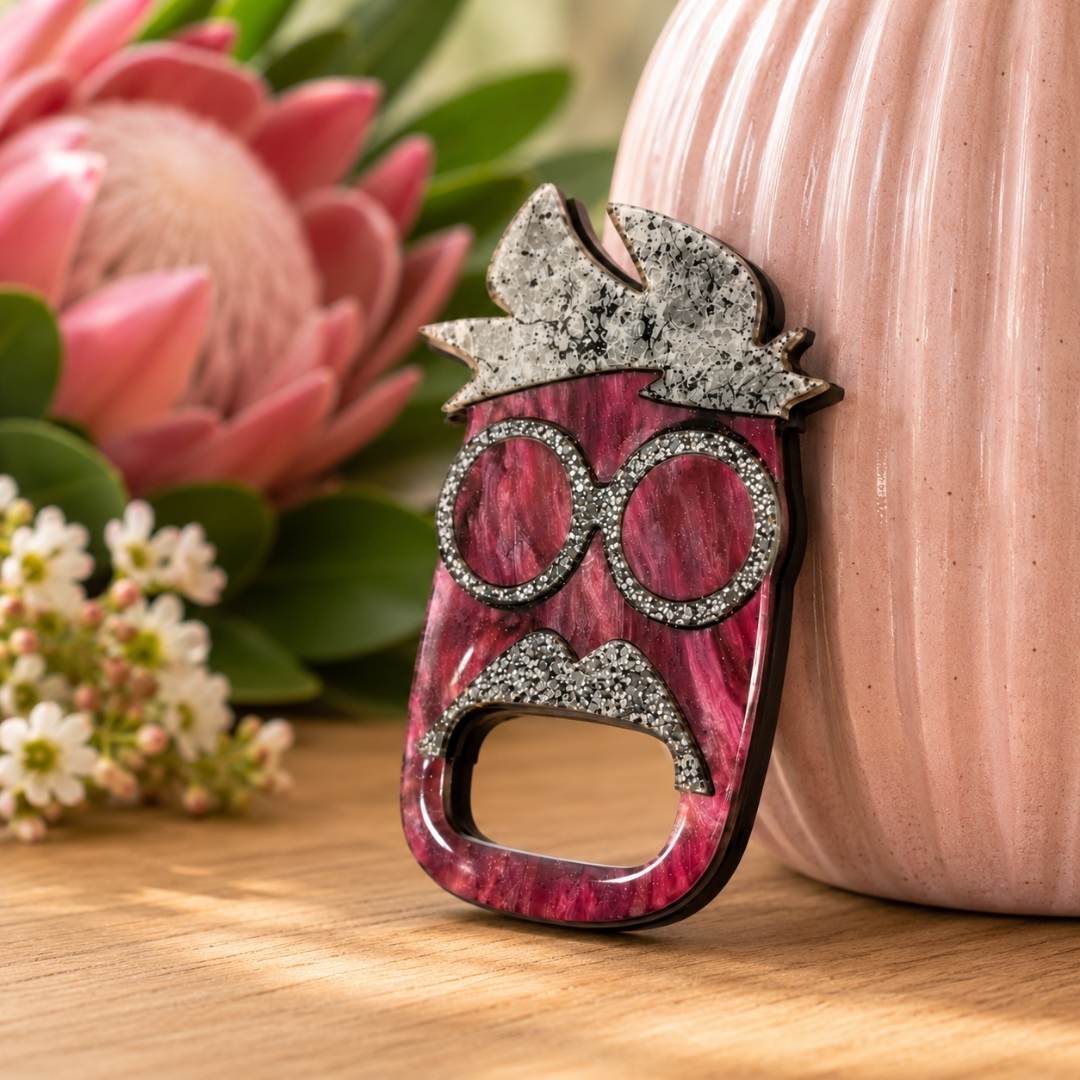 Face Hair - Dual Layer Glasses Brooch