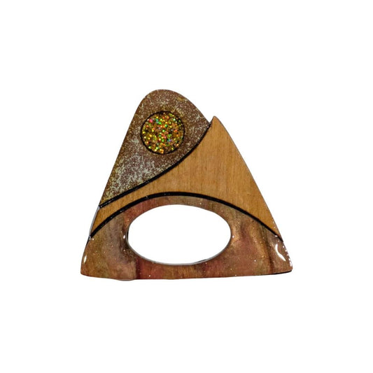 Wooden Zenith - Dual Layer Glasses Brooch