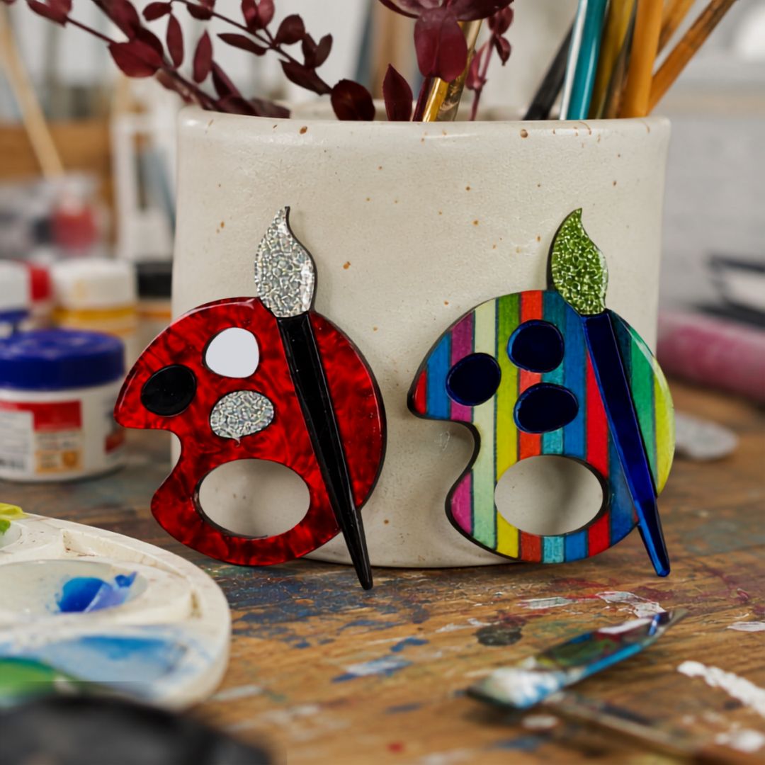 Artist Palette - Dual Layer Glasses Brooch