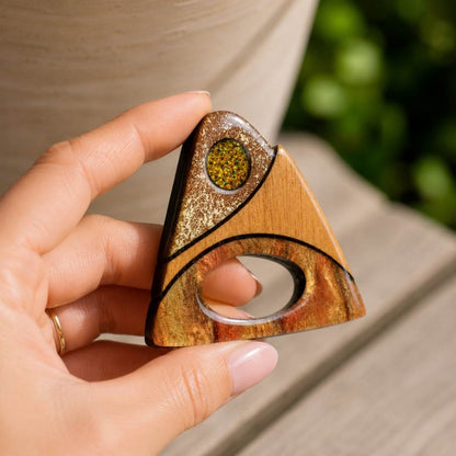 Wooden Zenith - Dual Layer Glasses Brooch