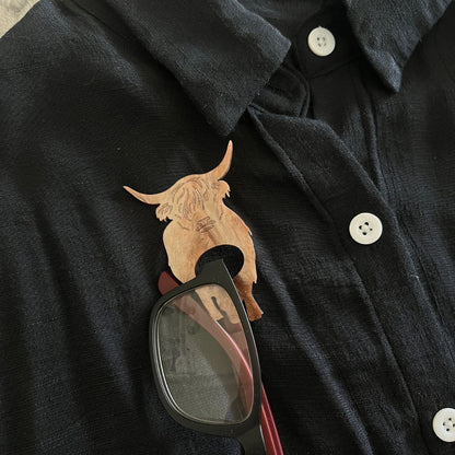 Highland Cow Glasses Brooch (5 Colors)