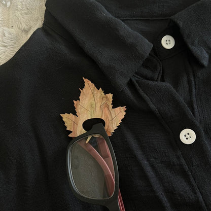 Autumn Leaf Glasses Brooch (2 Colors)