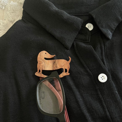 Dashie Dog Glasses Brooch (6 Colors)