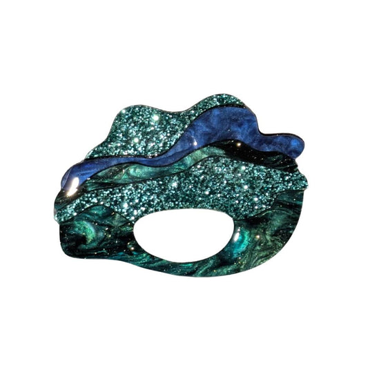 Blue Waves - Dual Layer Glasses Brooch
