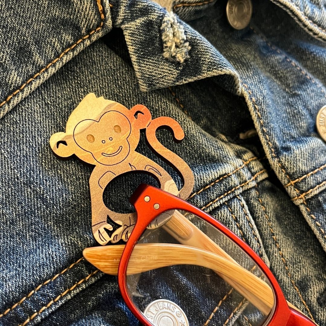 Monkey Glasses Brooch
