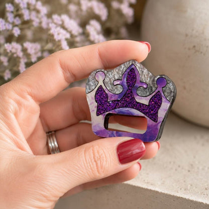 Crown - Dual Layer Glasses Brooch