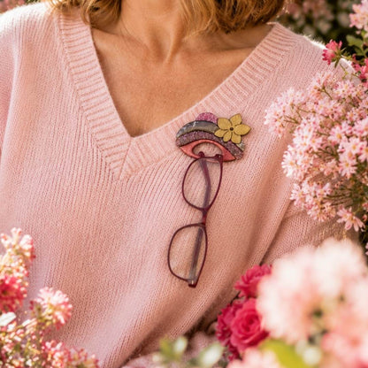 Flower Hills - Dual Layer Glasses Brooch