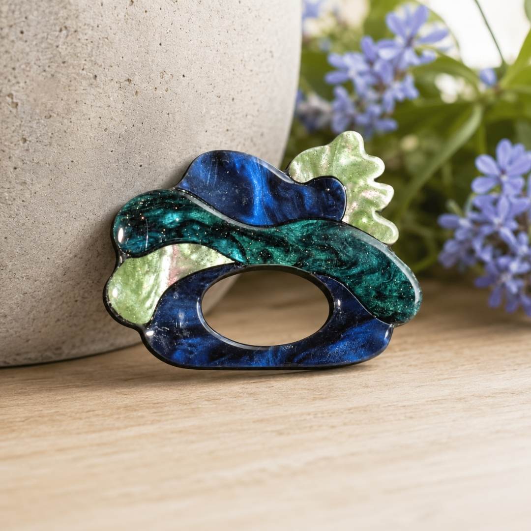 Green Trees - Dual Layer Glasses Brooch