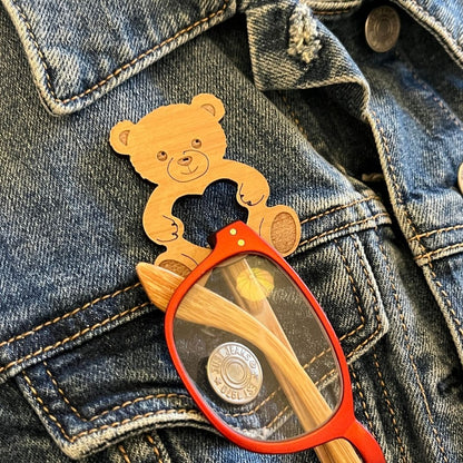 Teddy Bear Glasses Brooch