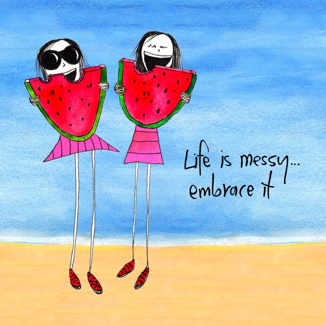 'Life is messy, embrace it' Cosmetic Bags (2 sizes)