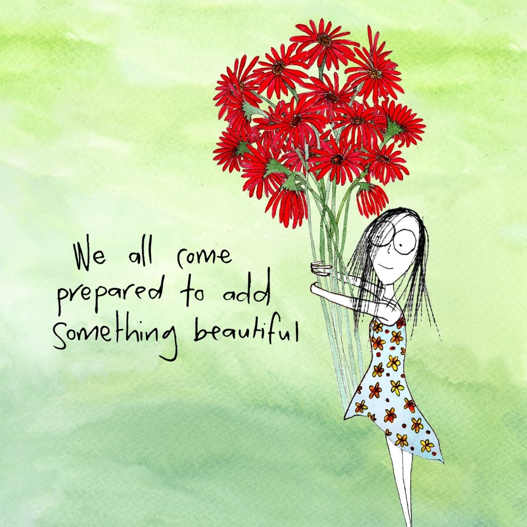 'We all come prepared to add something beautiful' Cosmetic Bags (2 sizes)