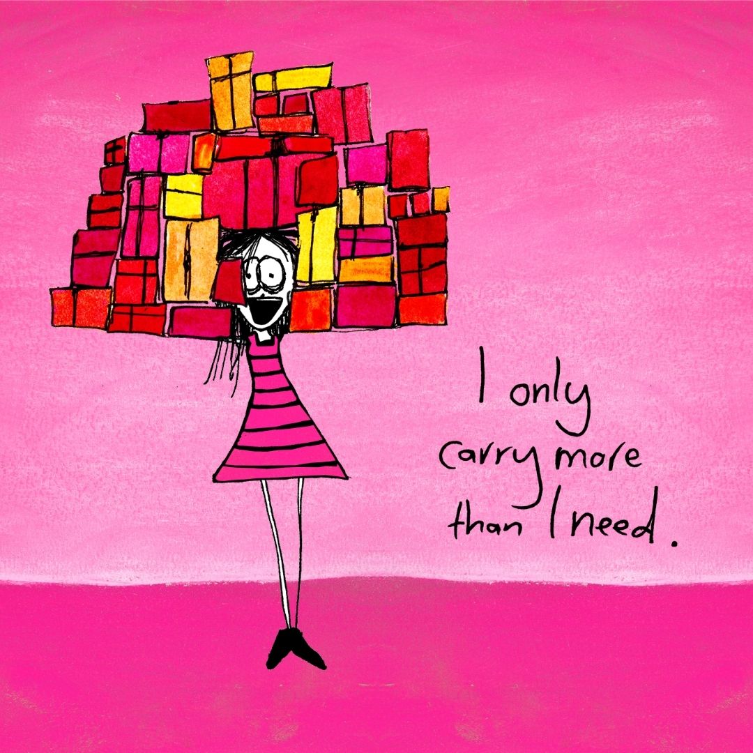 'I only carry more than I need' Cosmetic Bags (2 sizes)