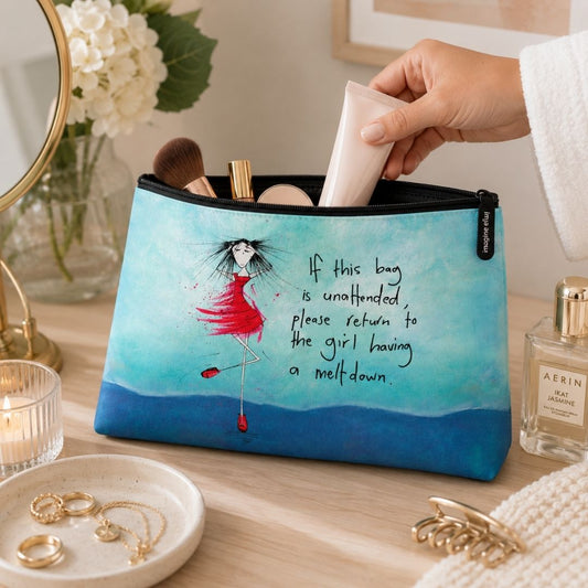 'If this bag is unattended, please return to the girl having a meltdown' Cosmetic Bags (2 sizes)