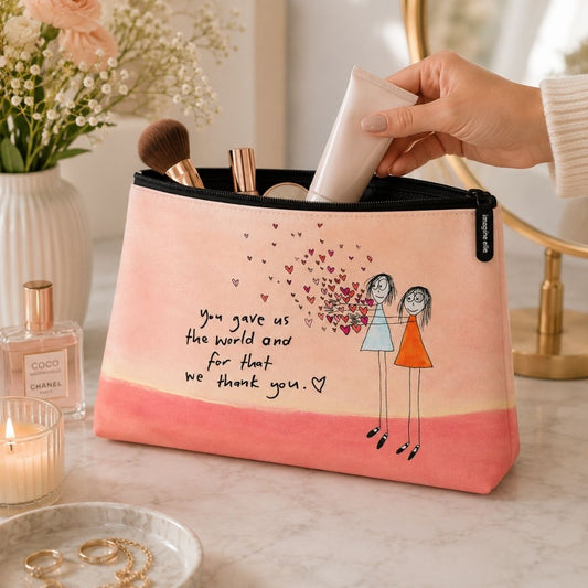 'You gave us the world and for that we thank you' Cosmetic Bags (2 sizes)