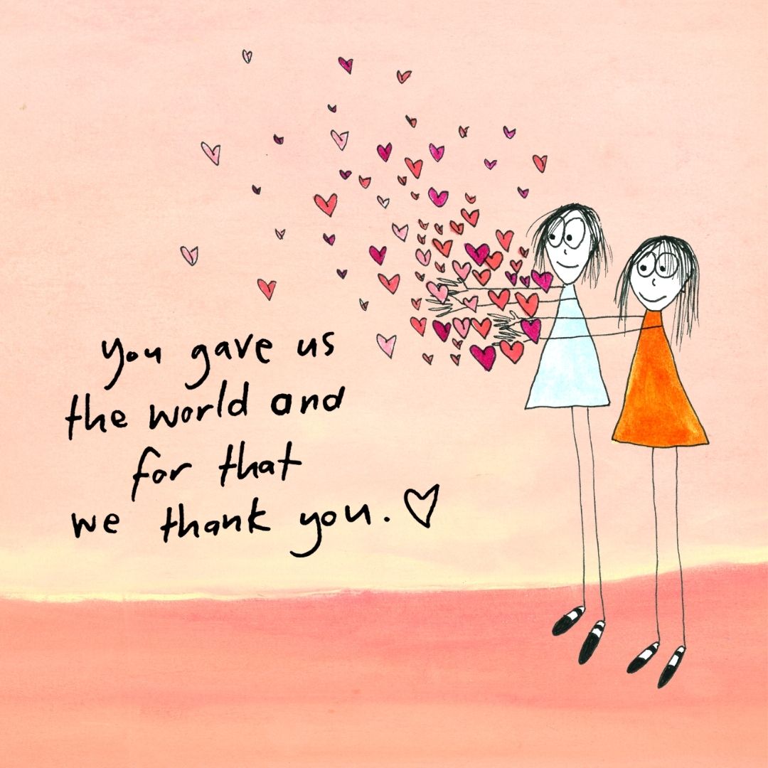 'You gave us the world and for that we thank you' Cosmetic Bags (2 sizes)