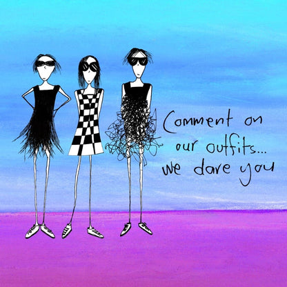 'Comment on our outfits, we dare you' Cosmetic Bags (2 sizes)