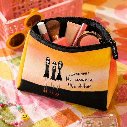 'Sometimes life requires a little attitude' Cosmetic Bags (2 sizes)
