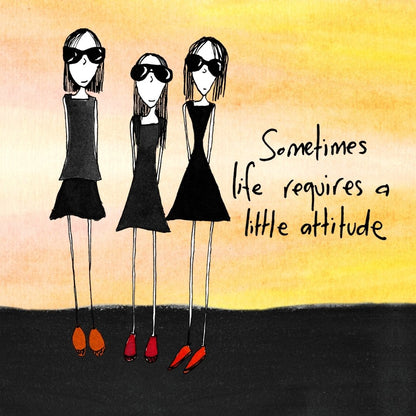 'Sometimes life requires a little attitude' Cosmetic Bags (2 sizes)
