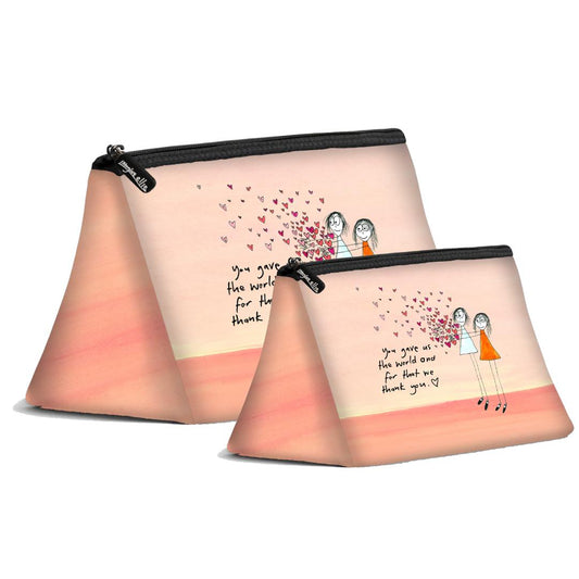 'You gave us the world and for that we thank you' Cosmetic Bags (2 sizes)