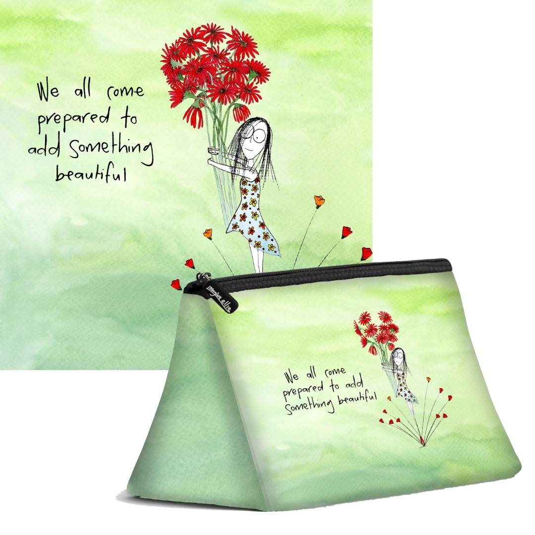 'We all come prepared to add something beautiful' Cosmetic Bags (2 sizes)