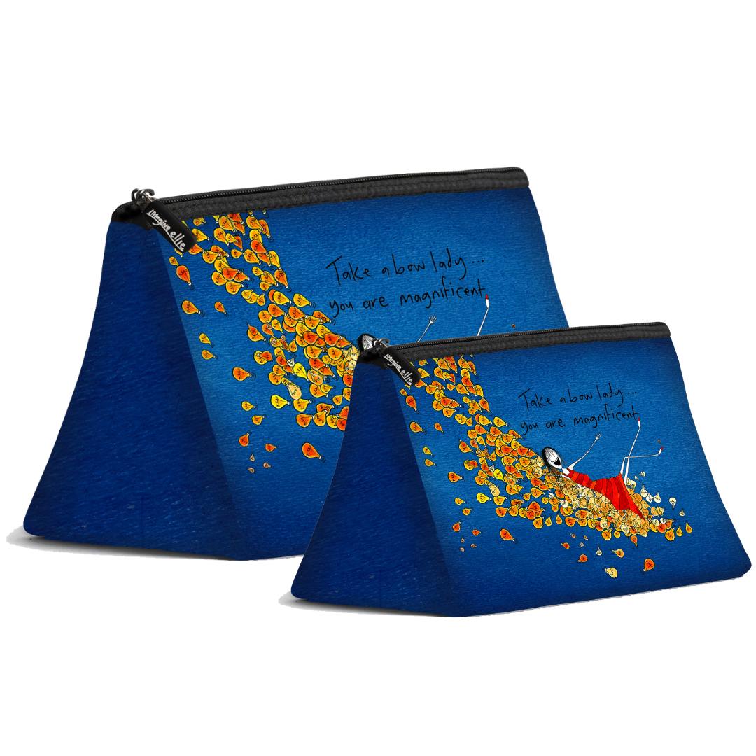 'Take a bow lady, you are magnificent' Cosmetic Bags (2 sizes)