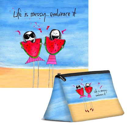 'Life is messy, embrace it' Cosmetic Bags (2 sizes)