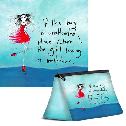 'If this bag is unattended, please return to the girl having a meltdown' Cosmetic Bags (2 sizes)