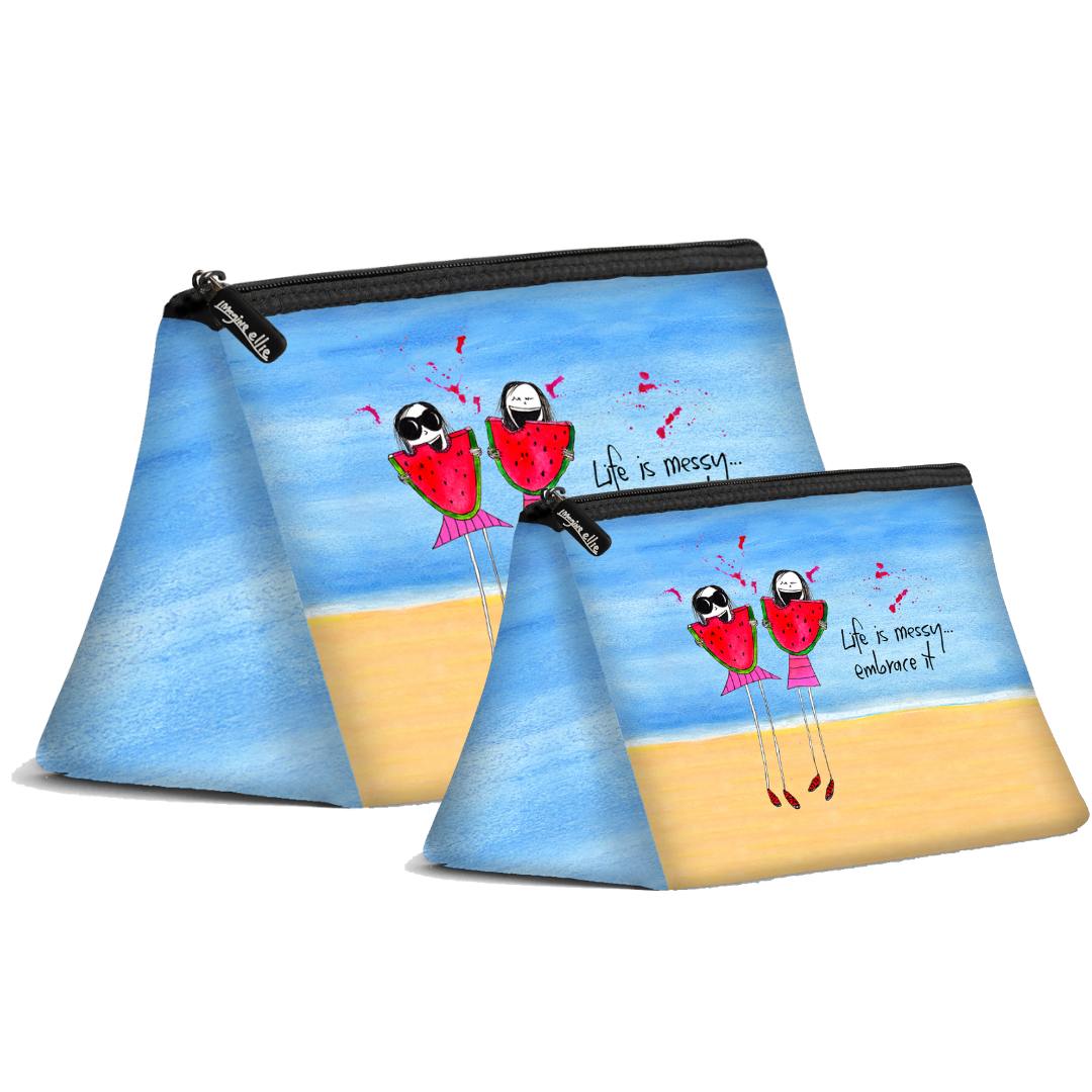 'Life is messy, embrace it' Cosmetic Bags (2 sizes)