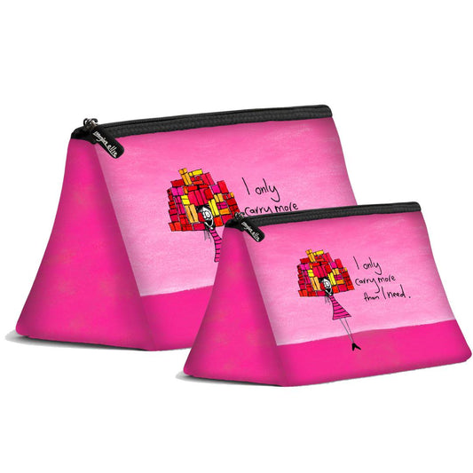 'I only carry more than I need' Cosmetic Bags (2 sizes)